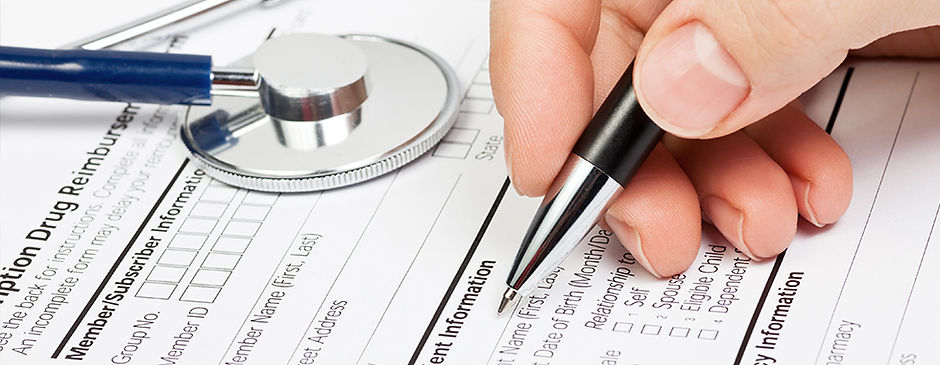 Medical form with stethoscope