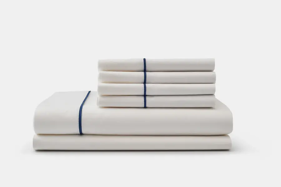 American Blossom Linens - Cotton Piping Design Bed Sheet Set