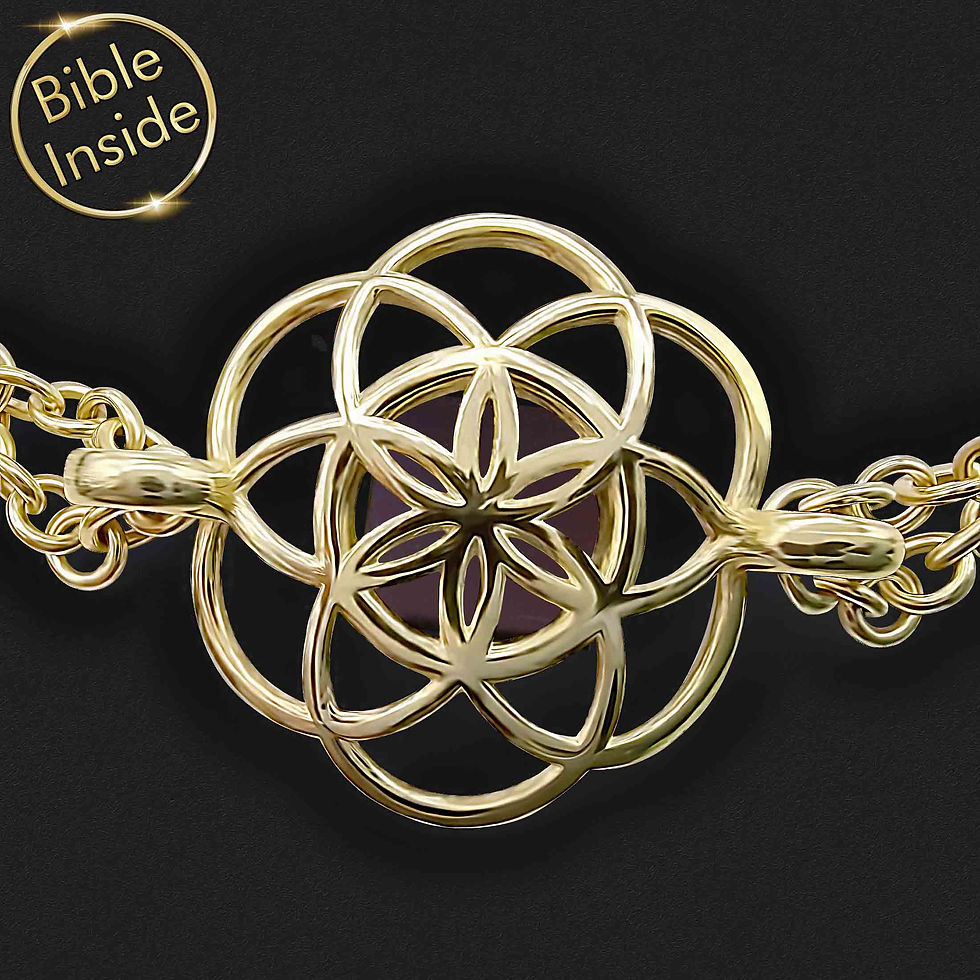 Thumbnail: Faith Bracelet With Nano Bible and Seed of Life - Harmony Bracelet