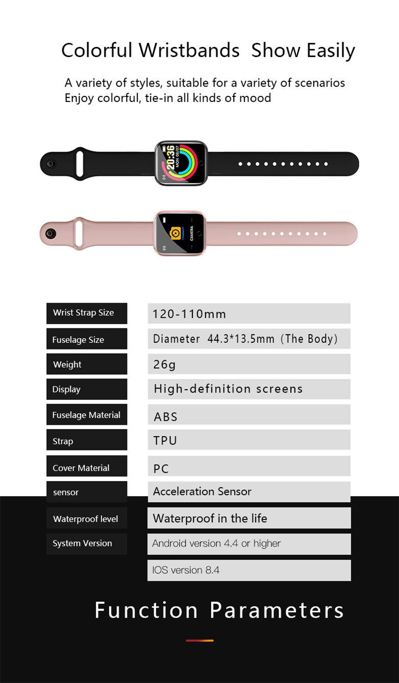 Thumbnail: Smart Watch With Bracelet - Black