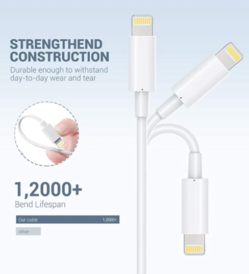 Thumbnail: iPhone Charger Cable - 3 Feet