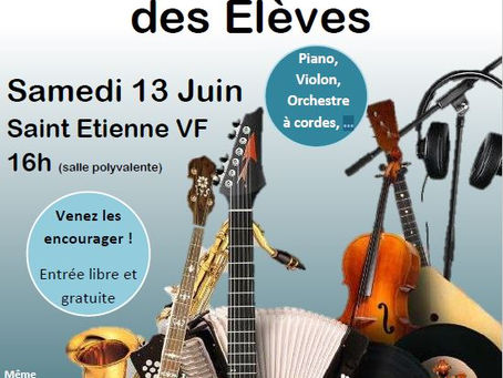 Audition des élèves à St Etienne VF samedi 13 juin