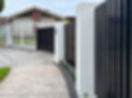 Rendered curved fence steel posts letterbox - Professional Renovations