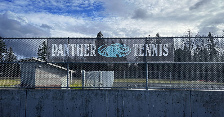 Panther Tennis Banner at The Bonney Lake High School