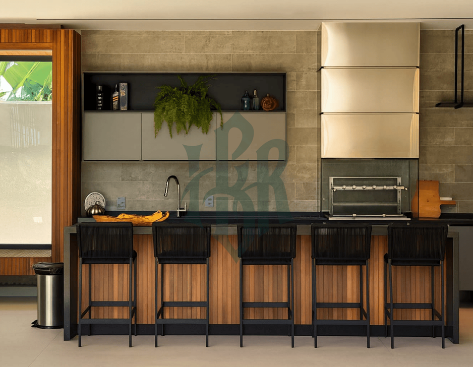 Área gourmet de luxo em casa a venda no condomínio Alphaville, Barra da Tijuca.