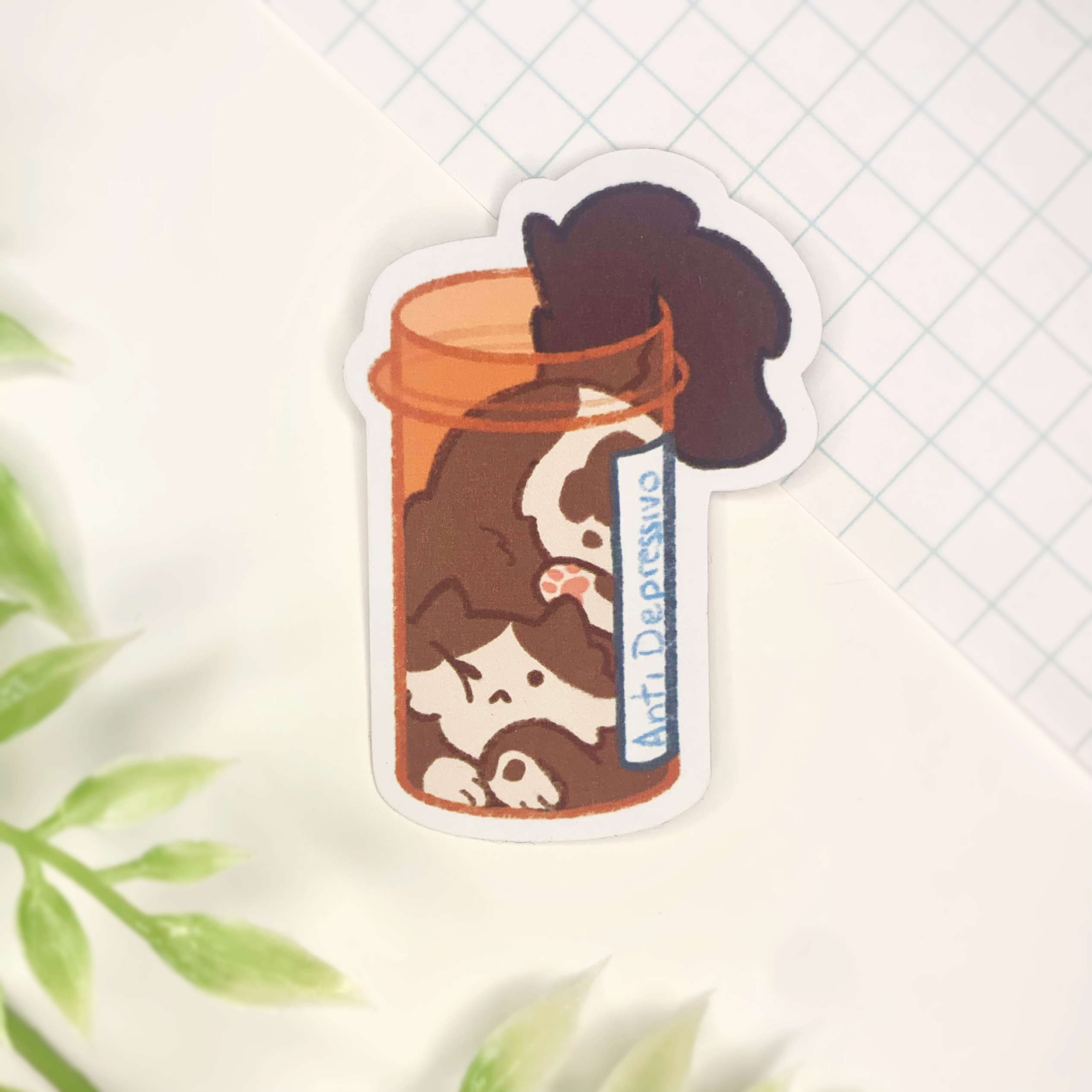 Gato Anti Depressivo Adesivo Vinílico | À prova d'água