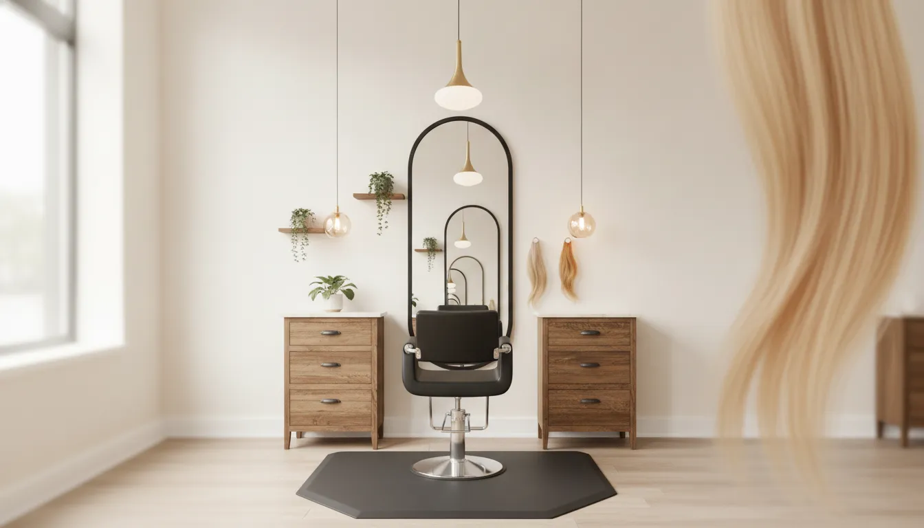 Warm salon station for a color consultation