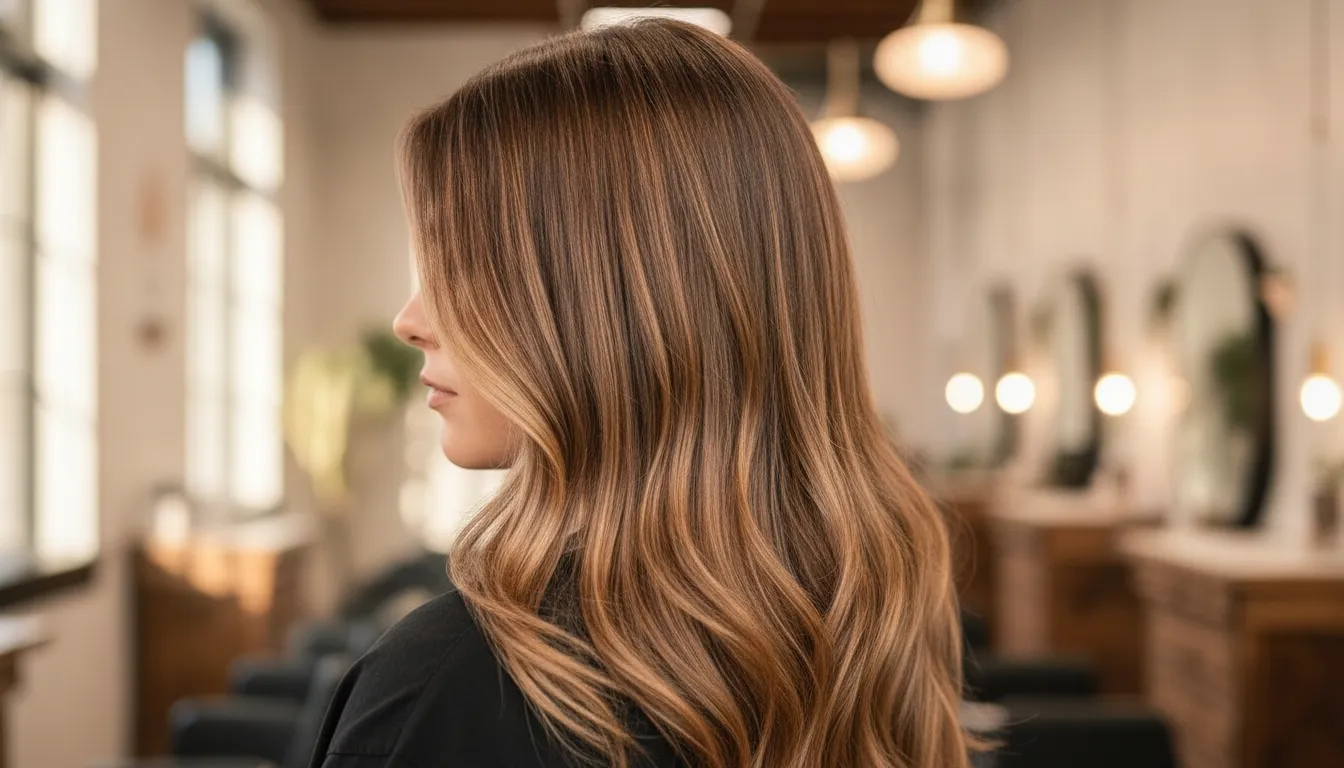 Finished soft sun-kissed balayage hair color from a Dolce Salon Tacoma balayage appointment