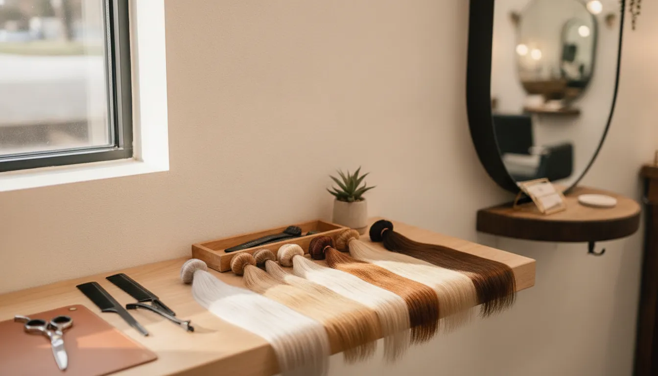 Hair extension consultation and salon styling
