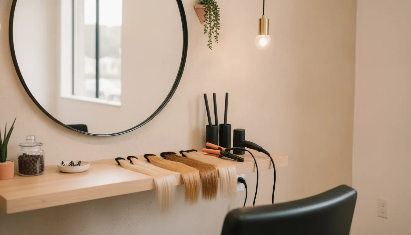 Hair extensions prepared for a personalized salon plan