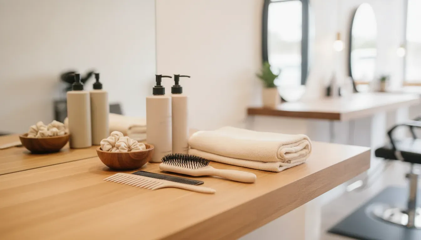 Gentle brush and comb arranged for tape-in hair extension care
