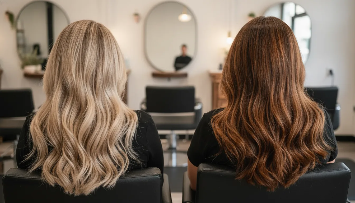Soft blended balayage color through the lengths and ends of the hair