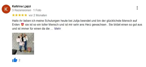 Bewertung Google von Schülerin