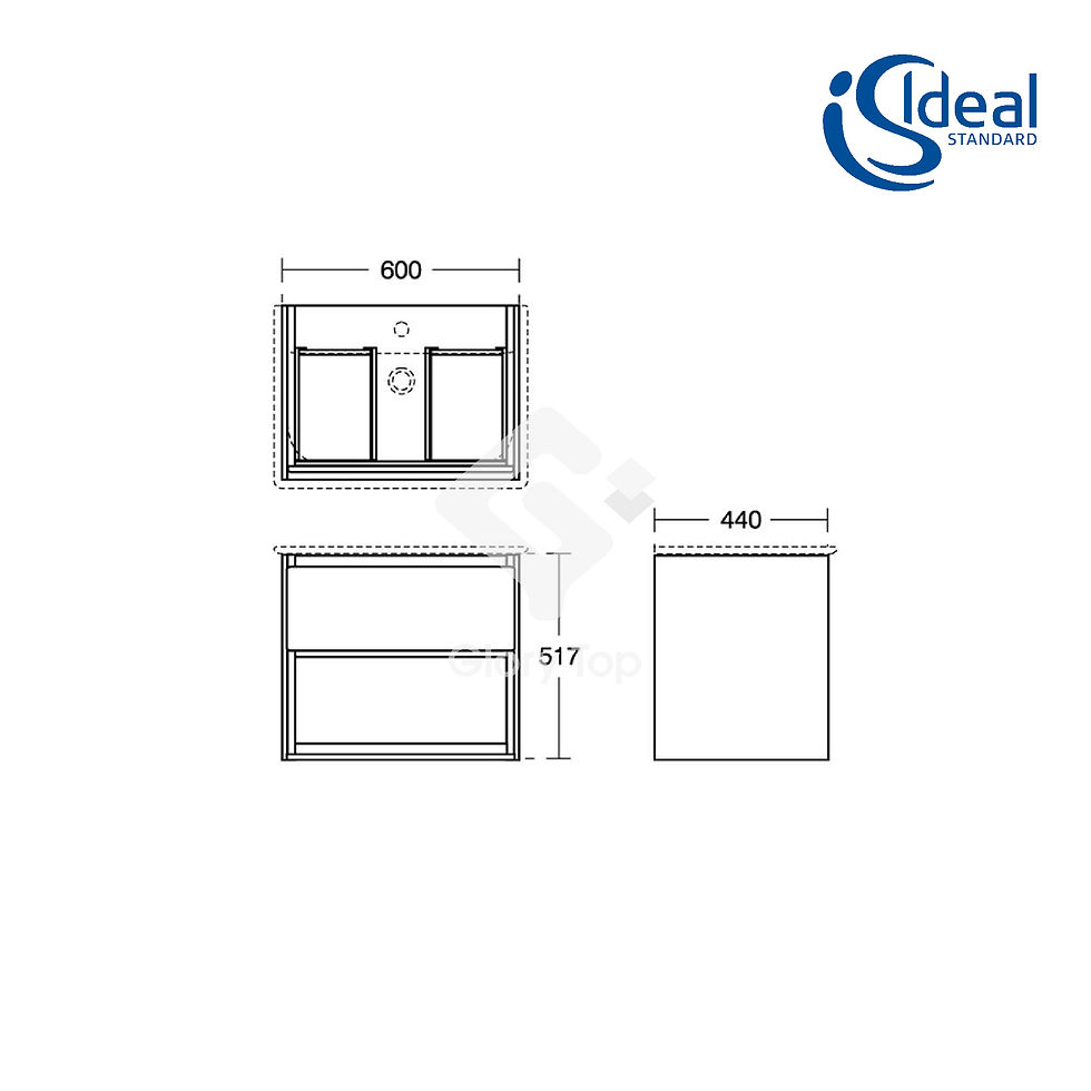 Thumbnail: Concept Air Wall Hung Units For Vessel - 1 Drawer and Open Shelf