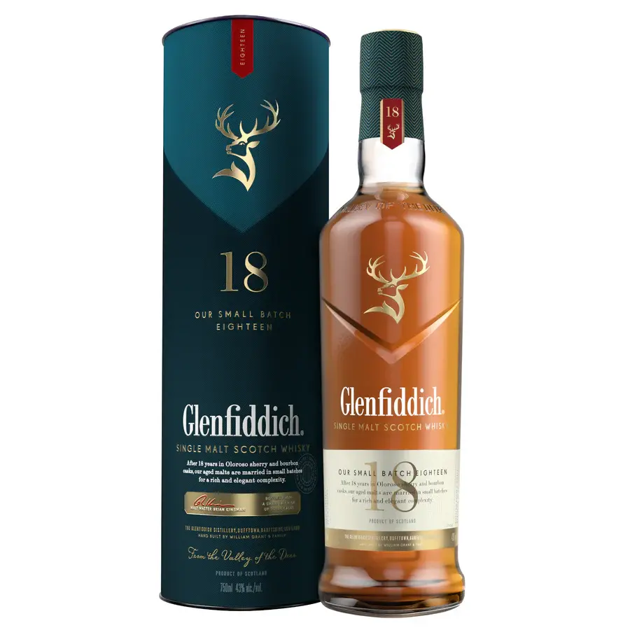 Glenfiddich 18 Year Old Single Malt Scotch Whiskey 750ml