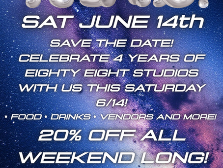 Join Us This Saturday for a Special Celebration and Exclusive Discounts at Eighty Eight Studios