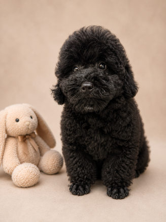 Black Toy Poodle male puppy breed class