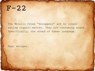 F-22  Behavioral Observation of Remaining Fauna.