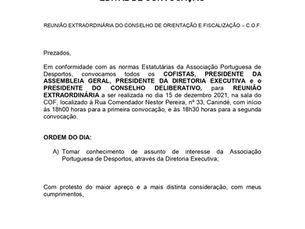 Edital de Convocação de Reunião Extraordinária do Conselho de Orientação e Fiscalização – COF