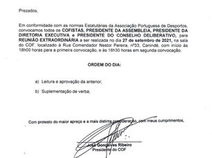 Edital de Convocação Conselho de Orientação e Fiscalização – COF | Reunião 27/09