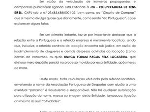 Nota oficial – Feira JFB
