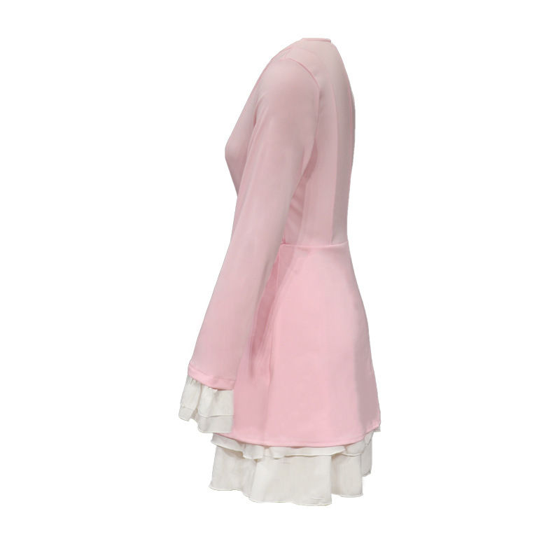 Thumbnail: Elegant Ruffle Long Sleeve Blazer Dress