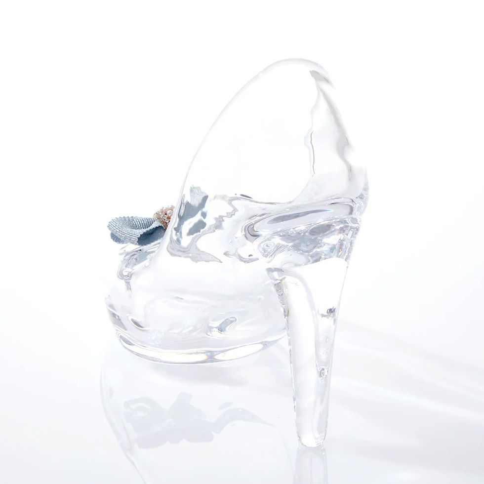 Thumbnail: Wearable Glass Shoes with Ribbon (Both Feet)