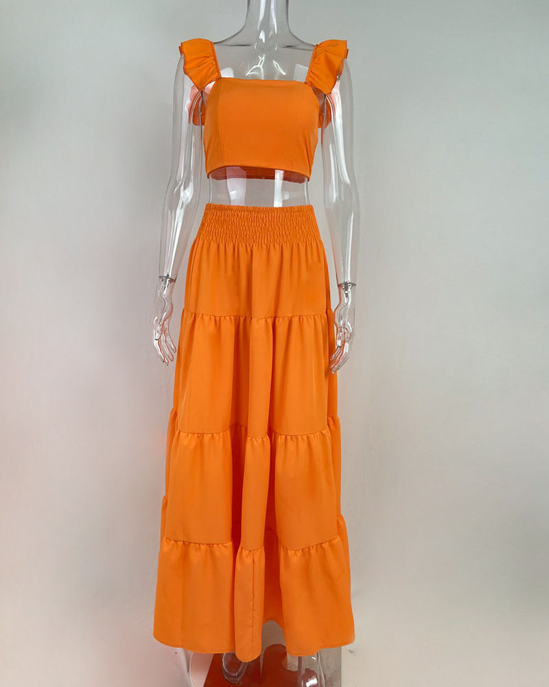 Thumbnail: Flower Ruffle Skirt Set
