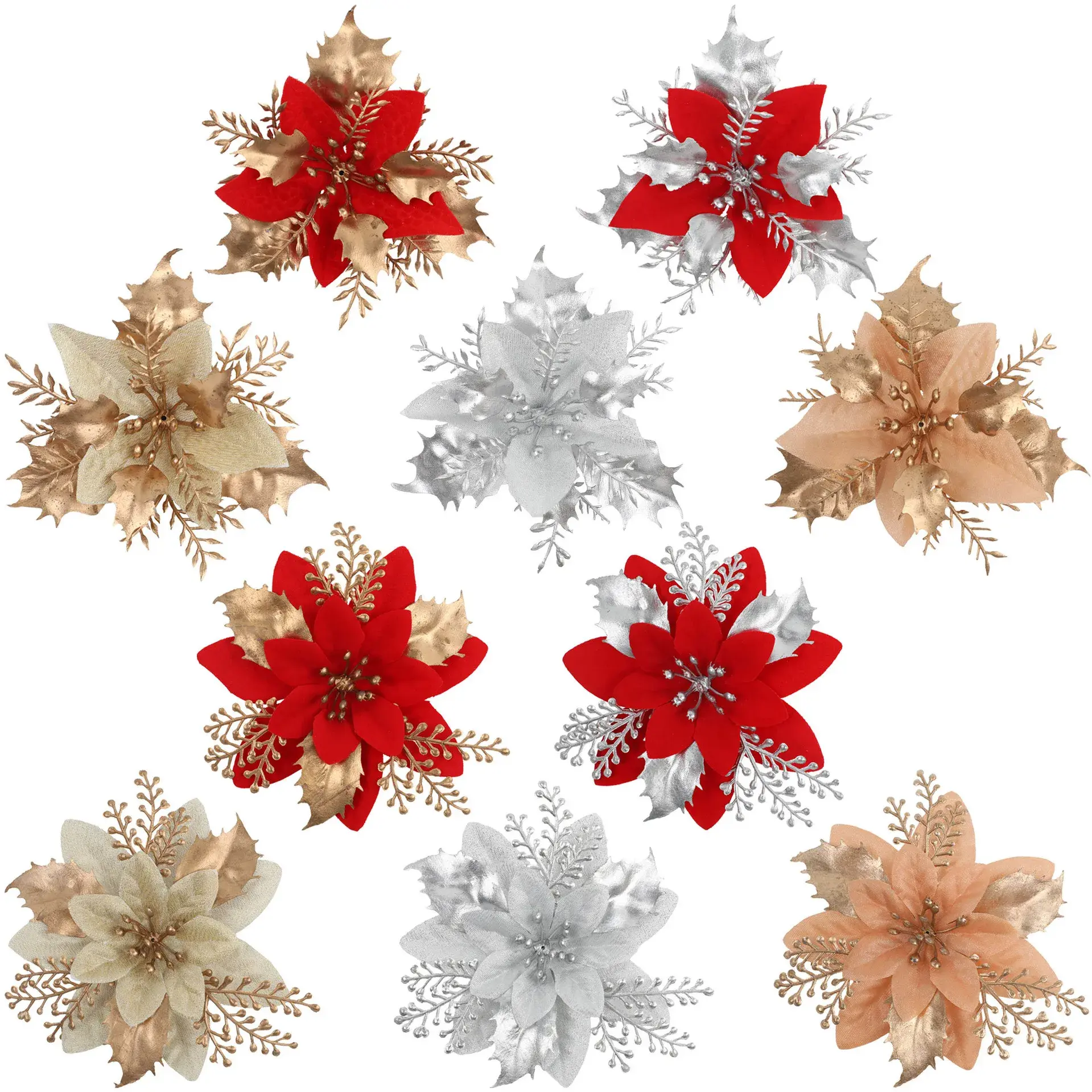 Christmas Decoration Ornaments Flowers