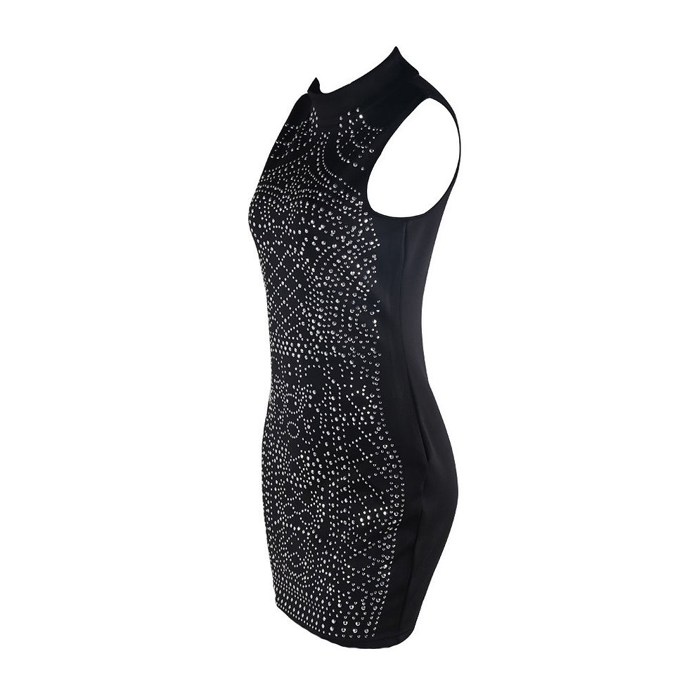 Thumbnail: Sleeveless Studded Geometric Dress