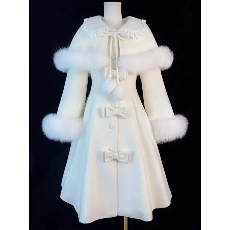 Miniatura: Elegant Bow Tweed Coat Shawl 2 Pc. Set