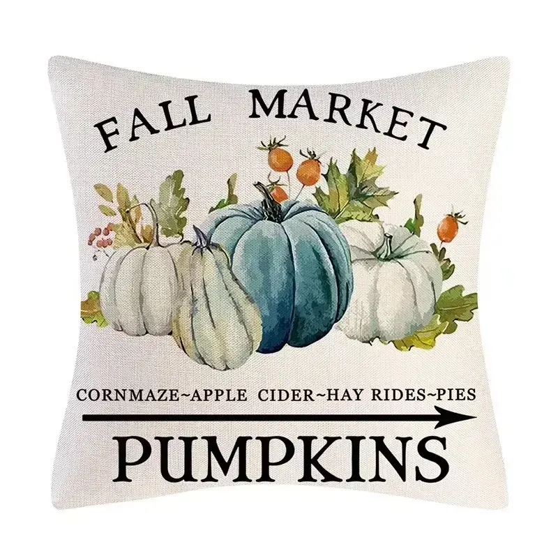 Miniatura: Fall Pumpkin Cushion Covers 18x18 Inch Decor