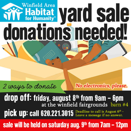 2026 Yard Sale Donations Needed