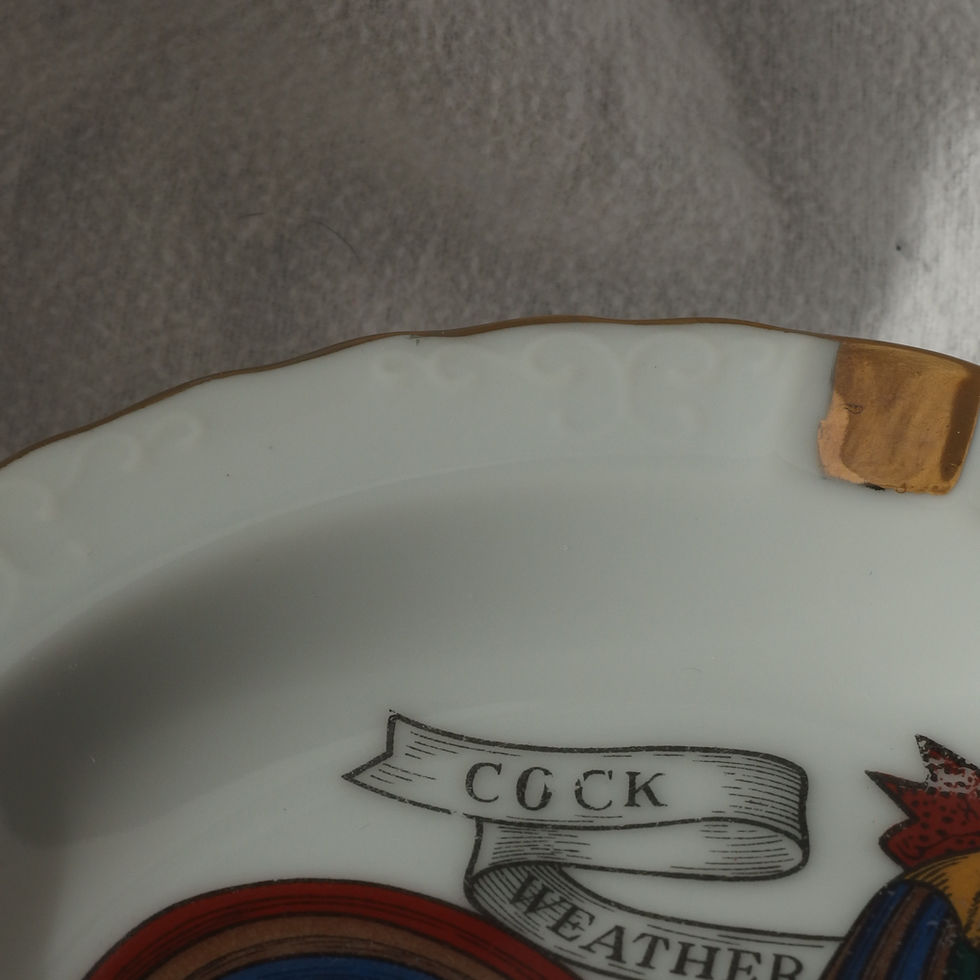 Thumbnail: Porcelain Rooster Weather Vane Ashtray