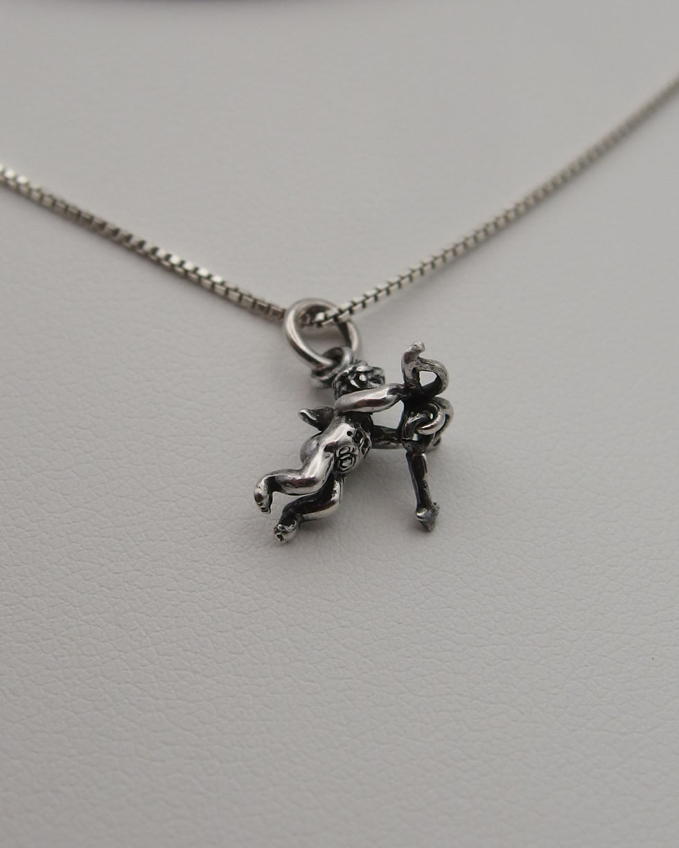 Thumbnail: Cupid Takes Aim Sterling Silver Charm