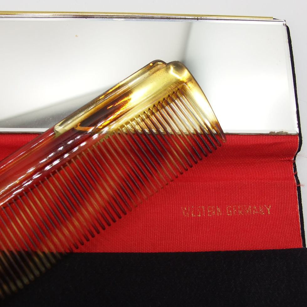 Thumbnail: Embroidered Bifold Mirror & Comb Combo