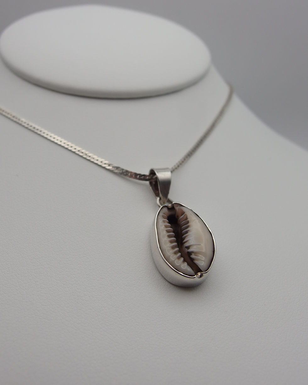 Thumbnail: Cowrie Shell Inlaid Sterling Silver Charm