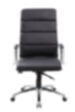 Modern Conference Chair Segmented Cushions in Black front view
