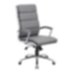 Modern Conference Chair with Thin Cushions in Gray angle view