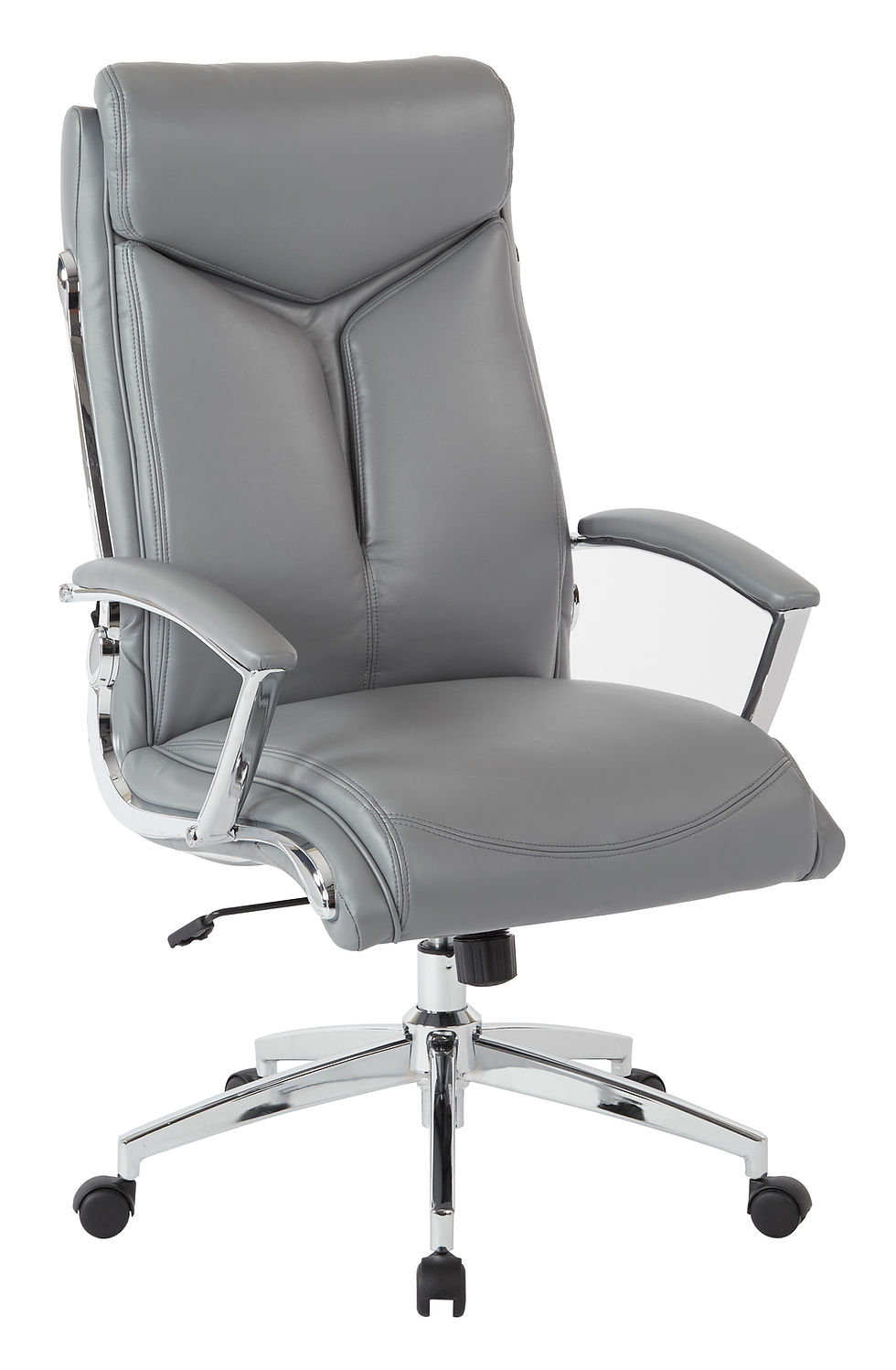 Cushioned Modern Conference Chairs in Gray angle view