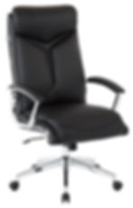 Cushioned Conference Chair Black Leather Modern angle view