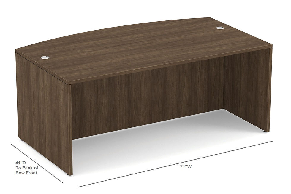 Thumbnail: 6 ft Bow Front Desk with Drawers 71x41
