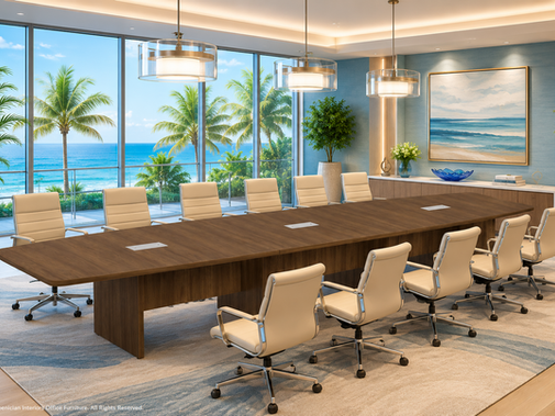 16 Foot Conference Table with Chairs.