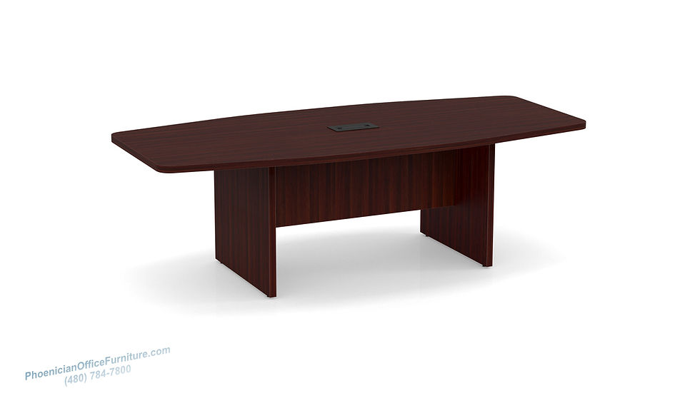 Thumbnail: 8 ft Boat Shaped Conference Table in Mahogany