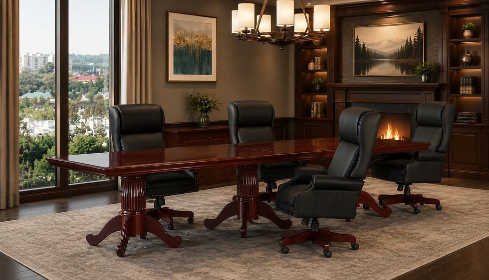 12ft Wood Conference Table with Pedestal Legs, Wooden Tables