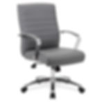 Lower Back or Shorter Conference Chair in Gray, Cushioned, Modern