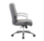 Lower Back or Shorter Conference Chair in Gray, Cushioned, Modern