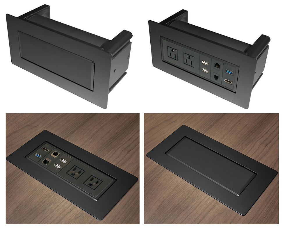 Thumbnail: Power Module and Data Port for Conference Table in Black
