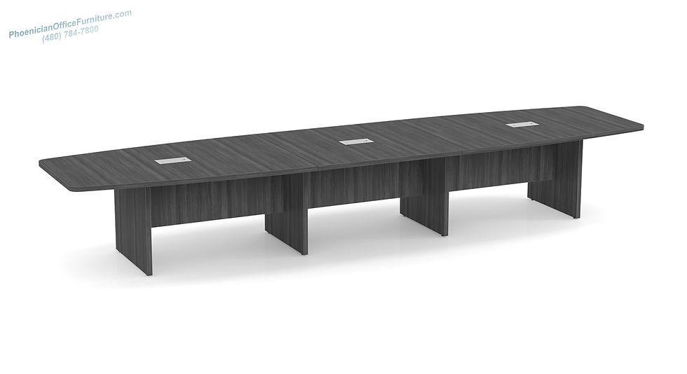 Thumbnail: 16 ft Boat Shaped Conference Table in Gray