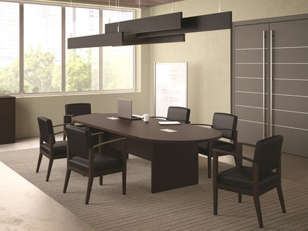10ft Oval or Racetrack Shaped Conference Table and Chairs Set